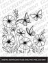 Springtime Flowers and Butterflies, 8.5"x11" + Digital Download