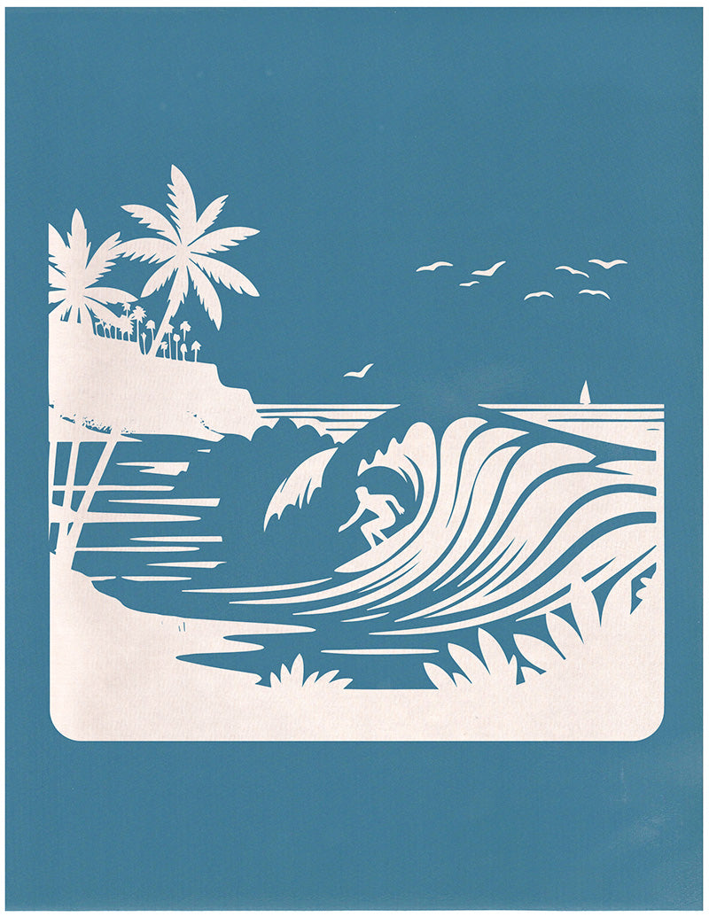 Vintage Man Surfing, 8.5"x11" + Digital Download
