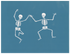 Two Dancing Skeletons, 8.5"x11"