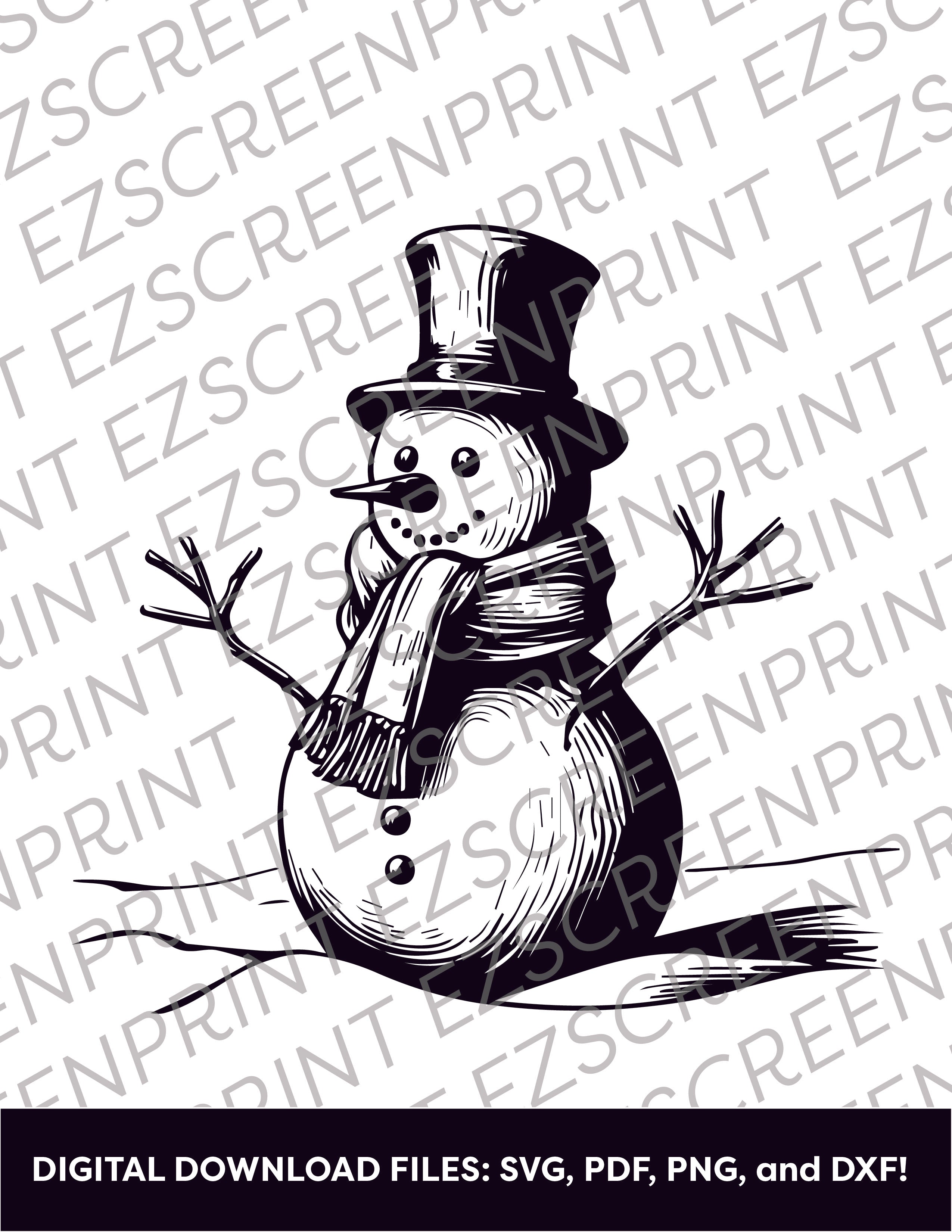 Vintage Snowman 2, Various Sizes + Digital Download