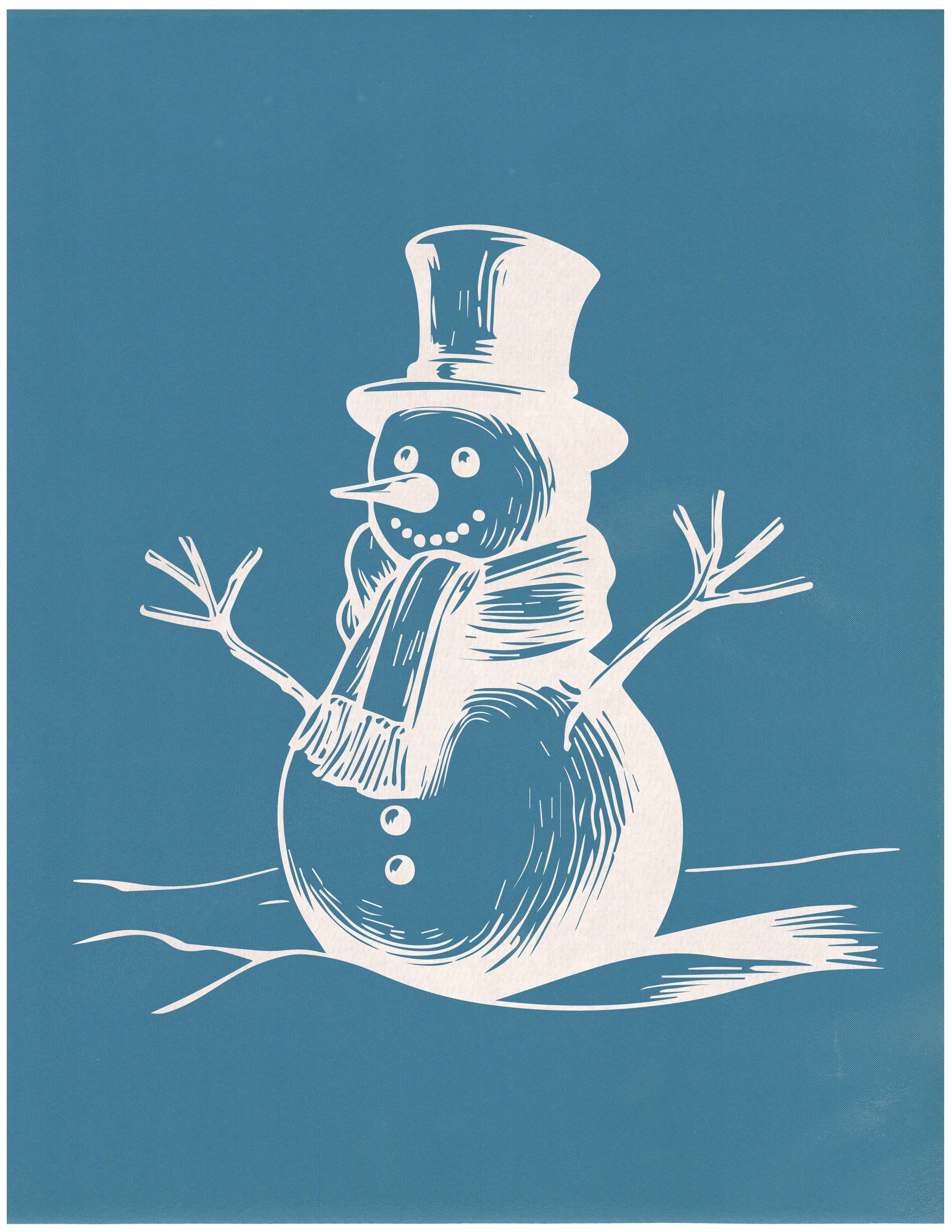 Vintage Snowman 2, Various Sizes + Digital Download