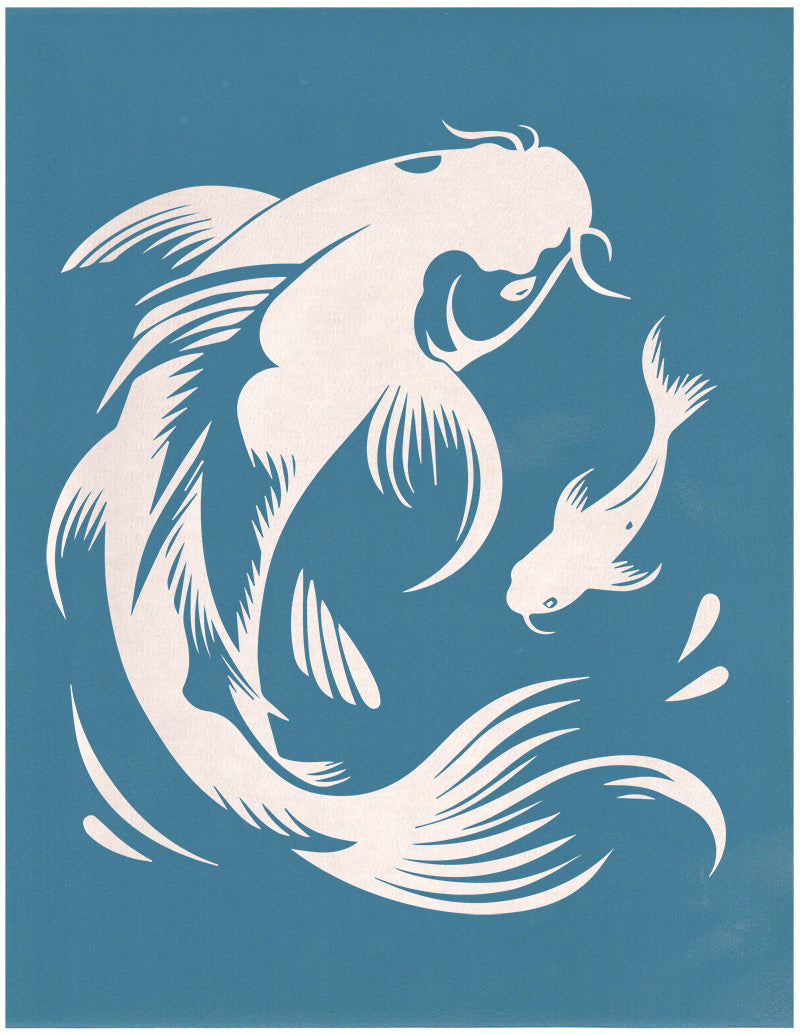 Wood Block Koi Fish, Various Sizes + Digital Download