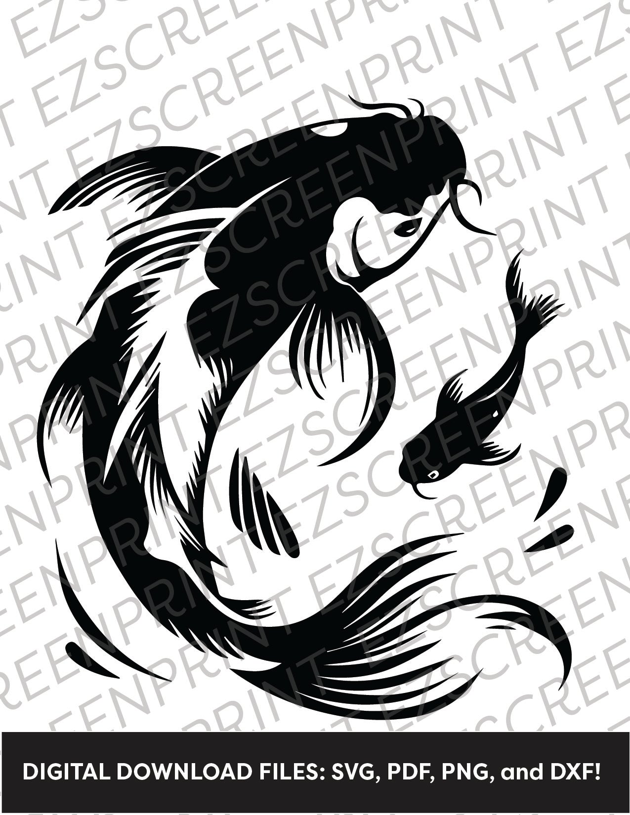 Wood Block Koi Fish, Various Sizes + Digital Download