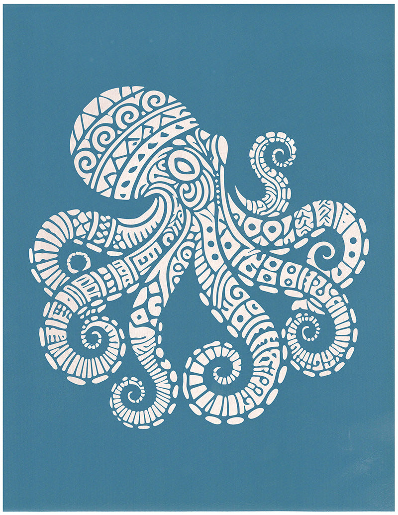 Patterned Octopus, Various Sizes + Digital Download
