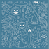 Line Drawing Halloween Pattern, 8.5"x8.5"