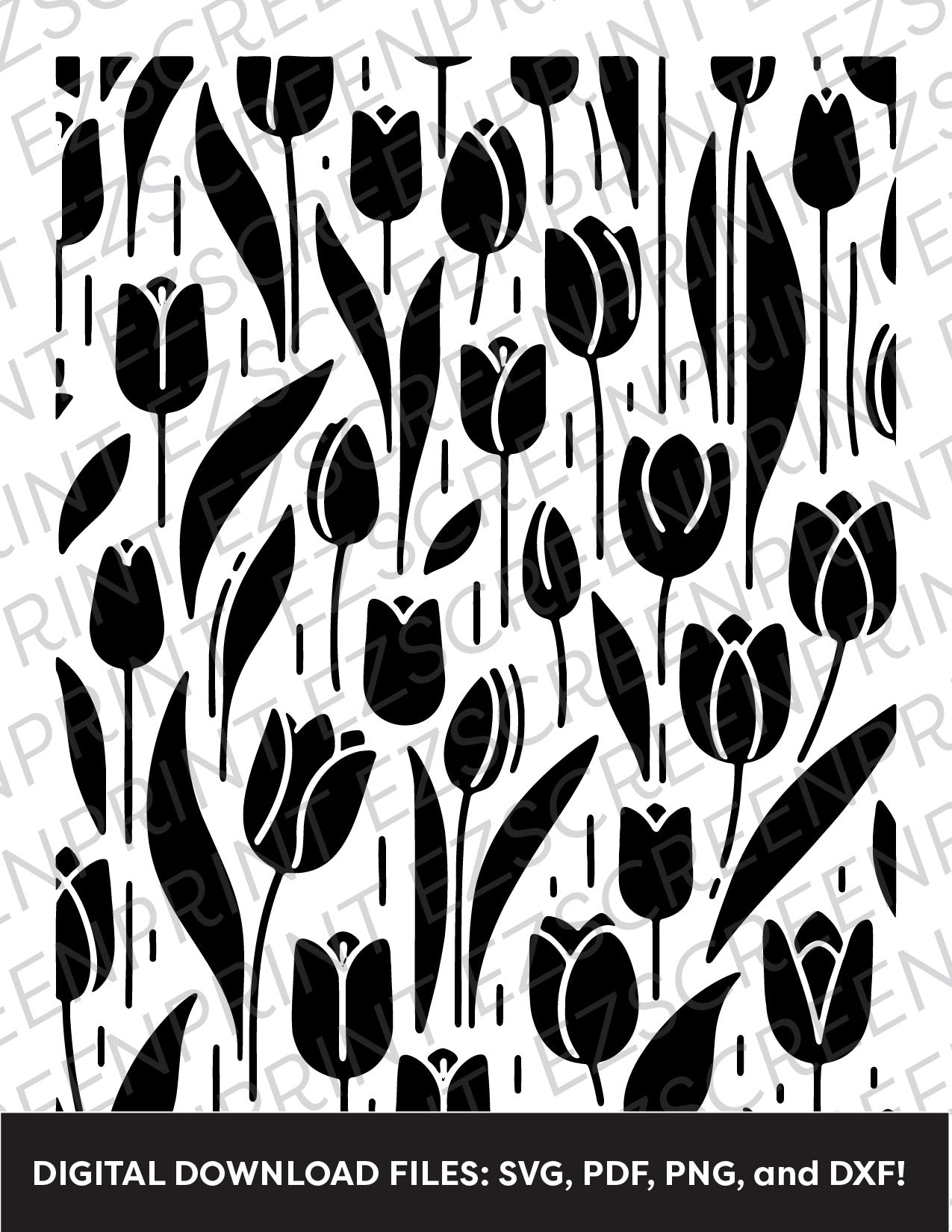 Tulips Pattern, Various Sizes + Digital Download