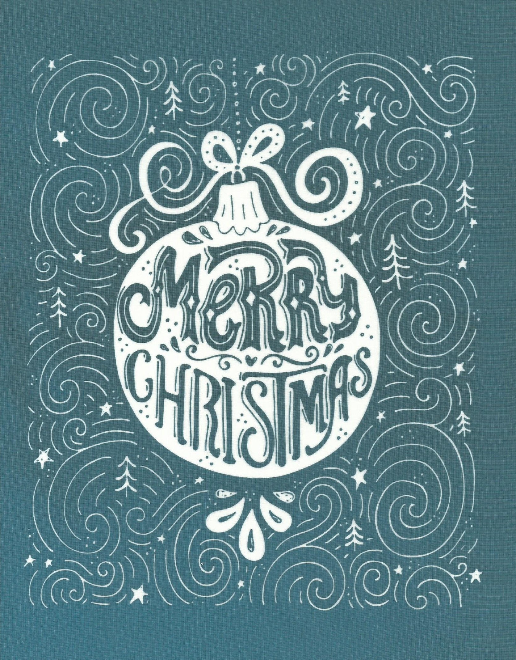 Merry Christmas Ornament Silk Screen Stencil
