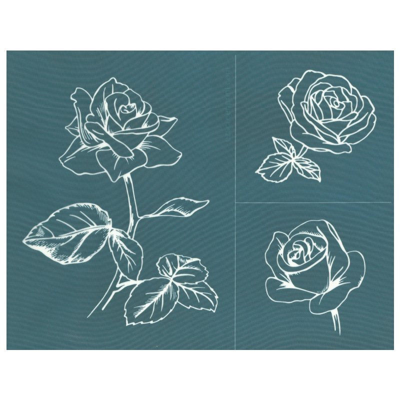 Designer Ceramic Silkscreen Stencil Roses