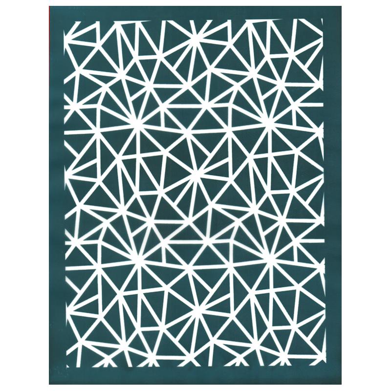Mosaic Fragment Pattern Silk Screen Stencil Design