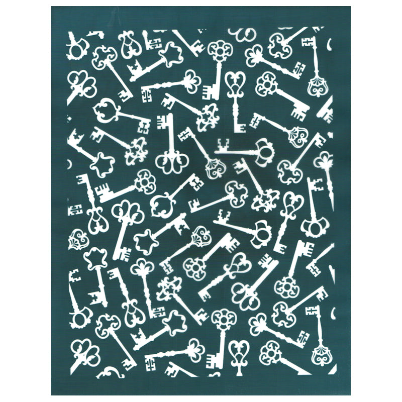 Antique Keys, Skeleton Key Design Silk Screen Print Stencil