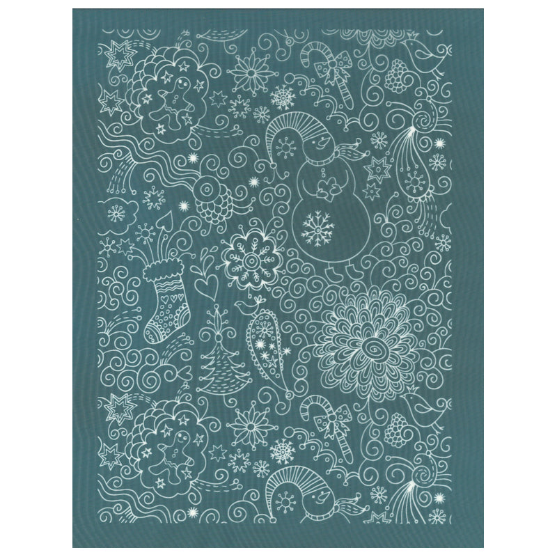 Christmas Doodle Pattern Ceramic Silkscreen Stencil
