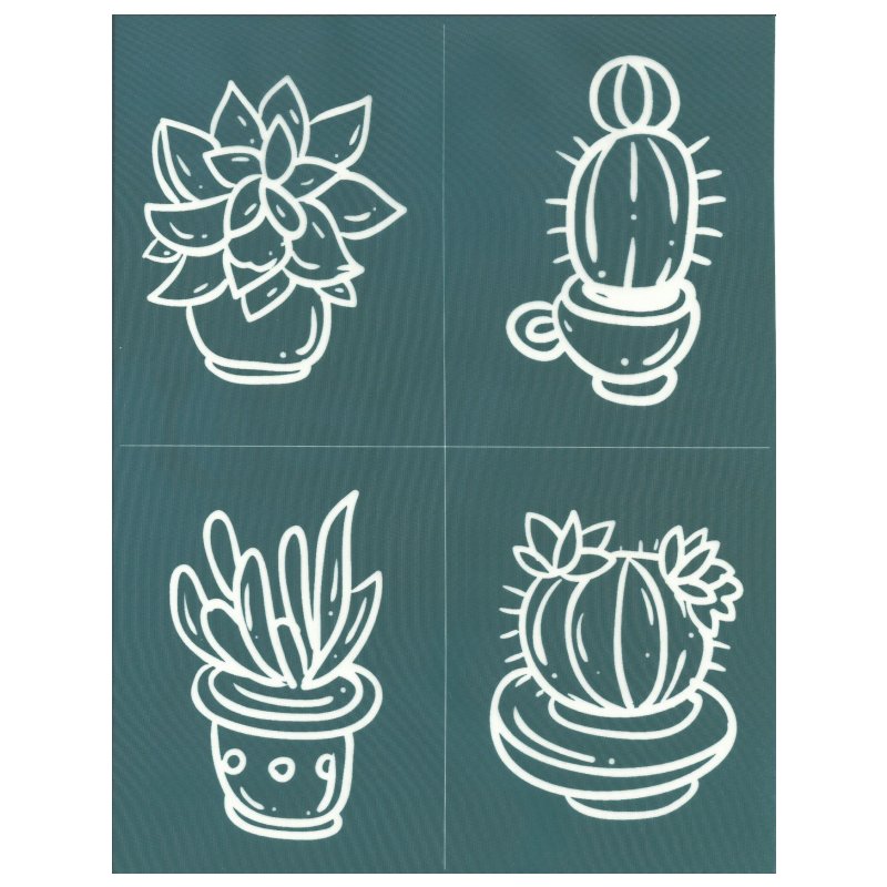 DIY Screen Printing Ready To Use Stencil Potted Cactus Succulent