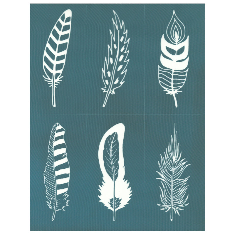 DIY Ceramic Screen Printing Stencil Feathers Design