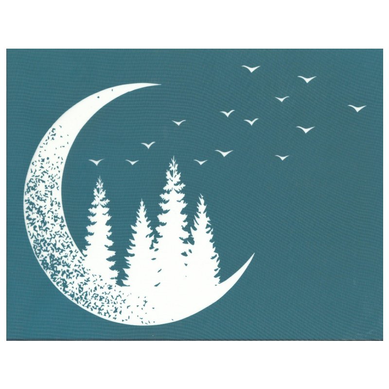 Designer Half Moon Trees Silkscreen Stencil