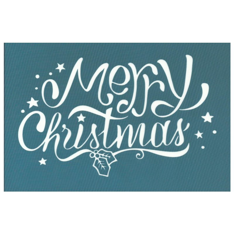 DIY Merry Christmas Script Design Stencil