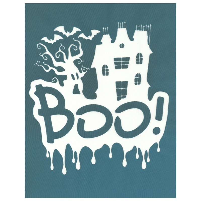 BOO Haunted House Silk Screen Print Stencil