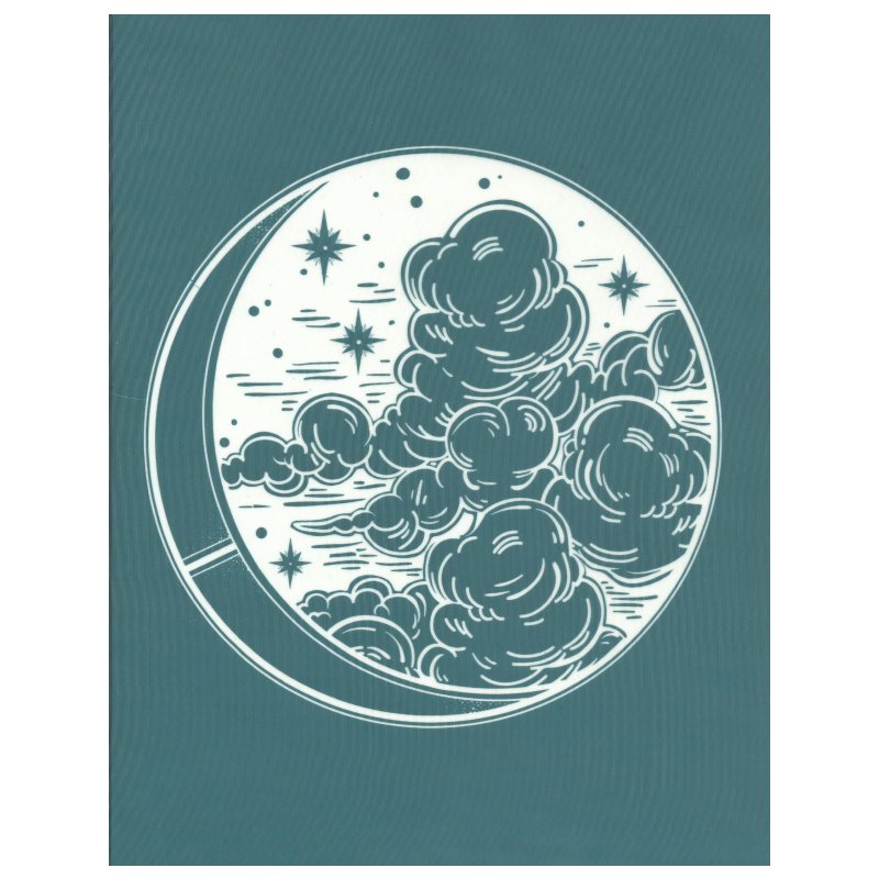 DIY Silk Screen Designer Stencil Crescent Moon Clouds