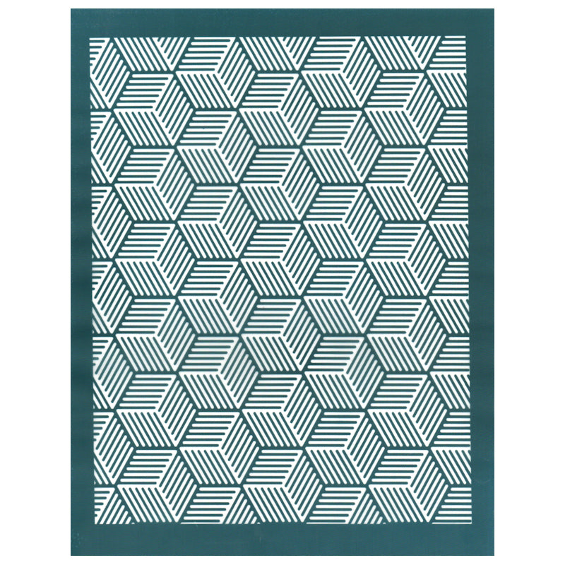 Geometric Hexagon Cube Pattern, Designer Silk Screen Stencil