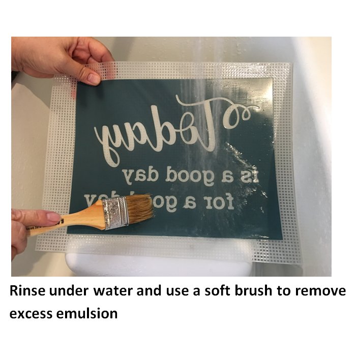 Place stencil on plastic canvas and rinse with water