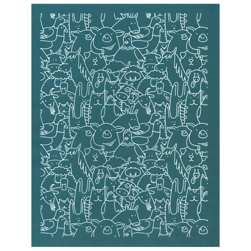 DIY Screen Print Design Stencil Funny Farm Animals Pattern