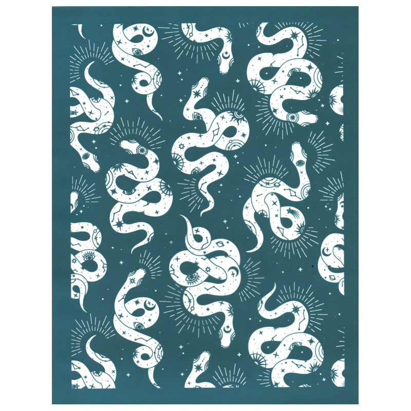 DIY Screen Printing Design Stencil Celestial Snakes Pattern