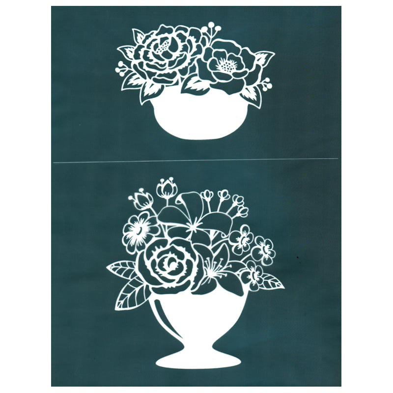 DIY Screen Printing Stencil Flower Bouquet Vase
