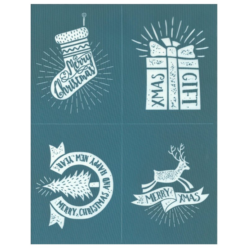 DIY Screen Printing Christmas Labels Design Stencil