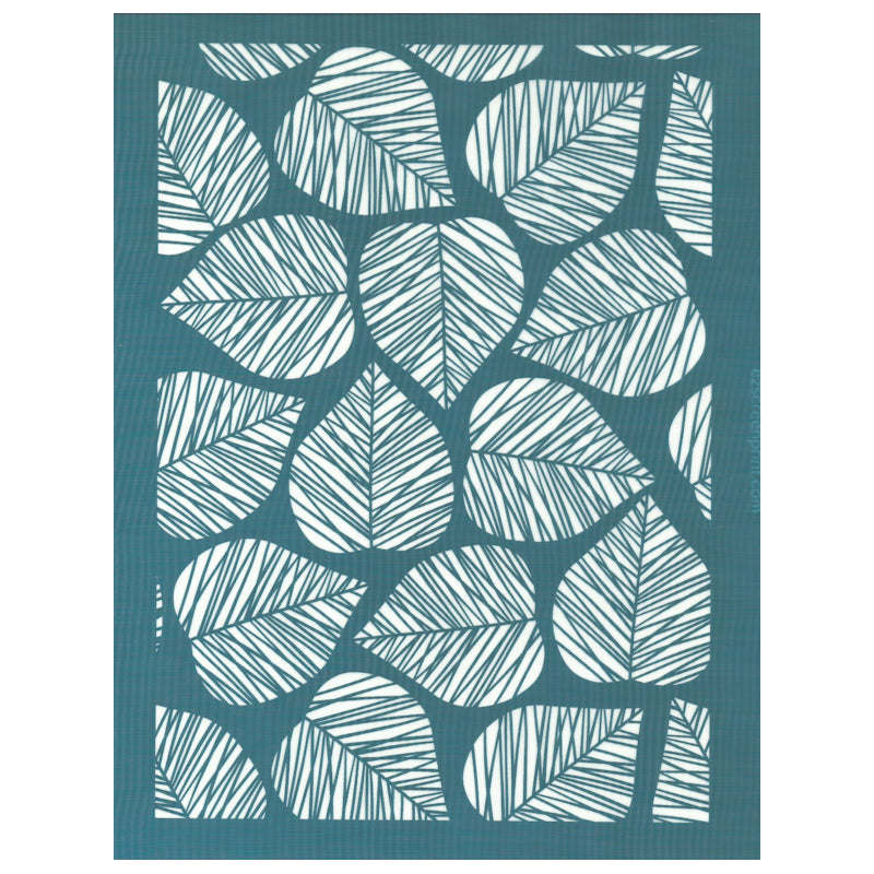 Silk Screen Print Design Stencil Cordate Heart Shape Leaf Pattern