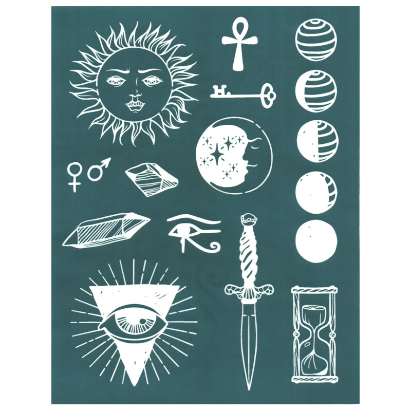 Esoteric Mystic Astronomy Symbols Designer Silk Screen Stencil
