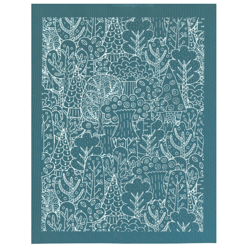 DIY Silk Screen Design Stencil Doodle Forest Pattern