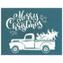 Silk Screen Printing Design Stencil, Christmas Tree Vintage Truck