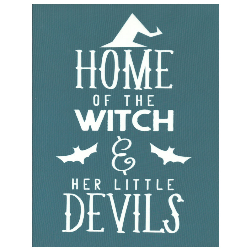 Halloween Silk Screen Print Stencil Witch & Her Little Devils Design