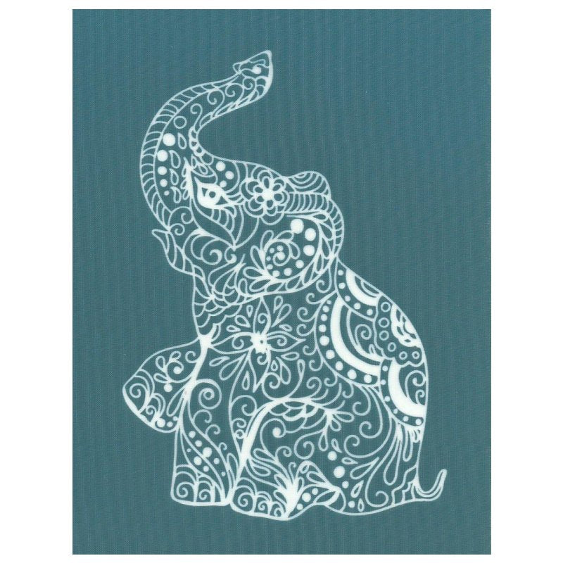 Decorated Asian Elephant Design Silkscreen Stencil