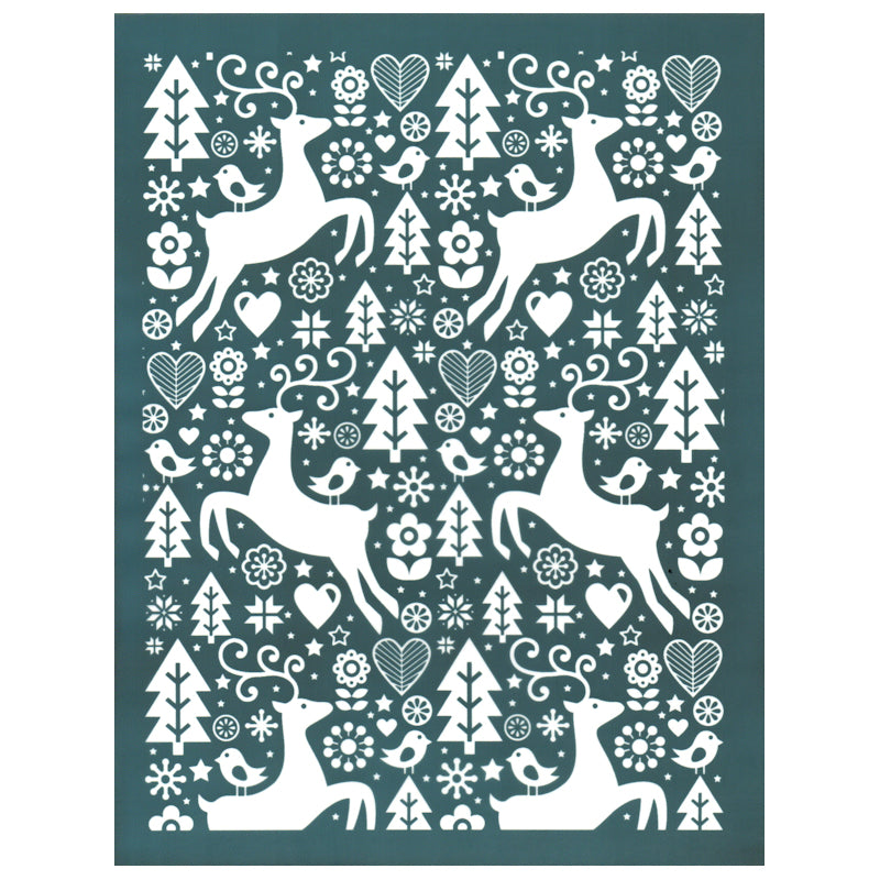 DIY Silk Screening Stencil, Folk Art Christmas Pattern Design