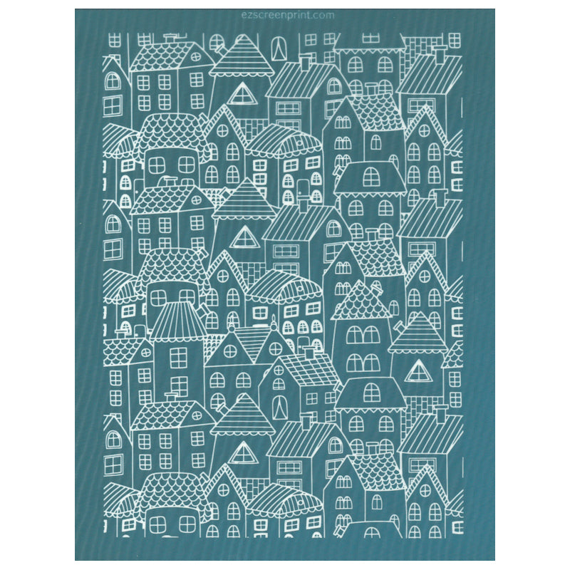 Little Houses Silk Screen Printing Design Stencil