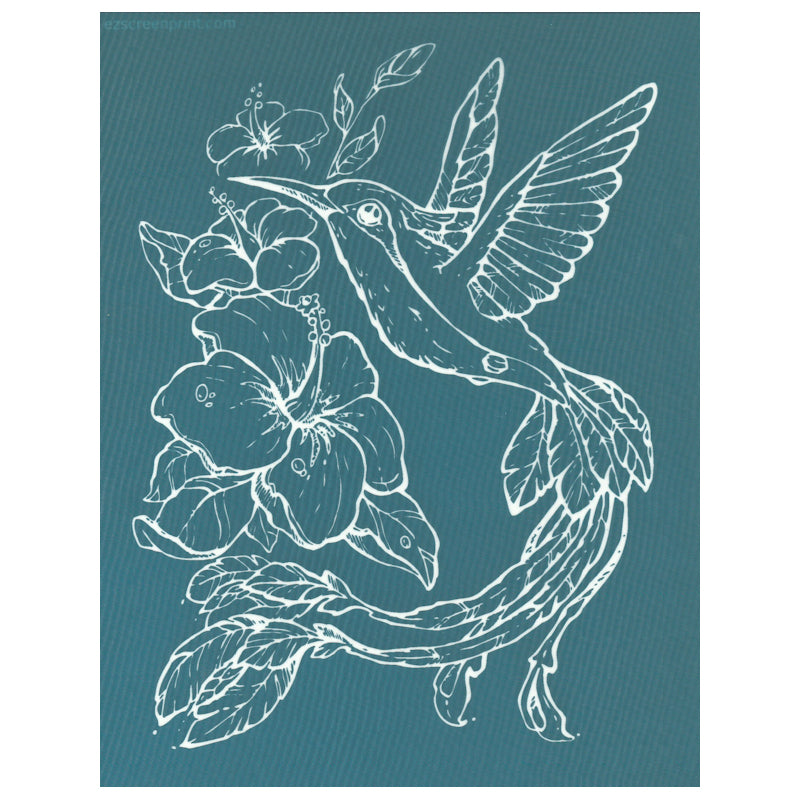 DIY Screen Printing Design Stencil, Hibiscus Hummingbird