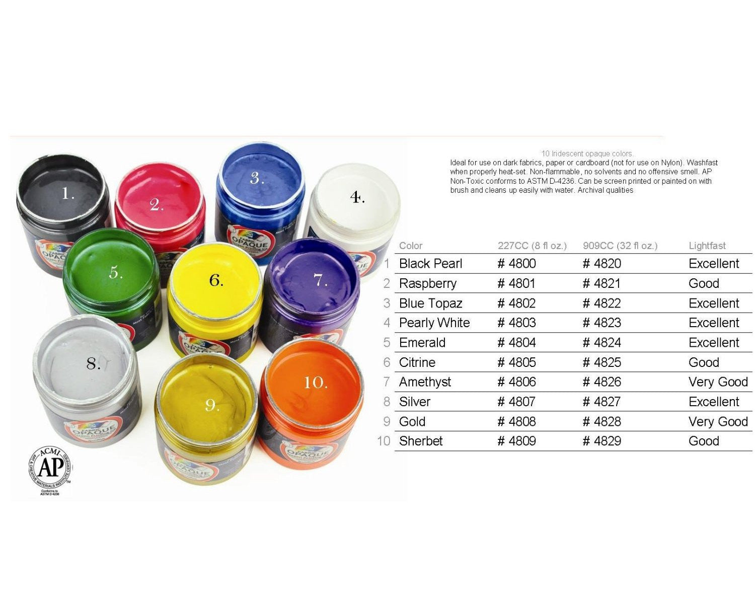 Speedball Opaque Screen Printing Inks Color Chart