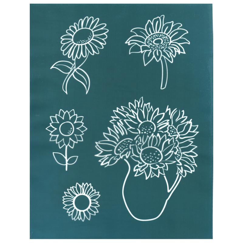 Sunflower Assortment Design Silk Screen Print Stencil